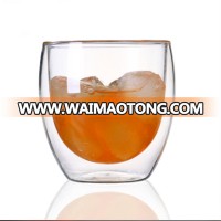 Factory price wholesale promotion luxury custom pyrex clear Coffee float wine Borosilicate double wall glass, water bottle/cup