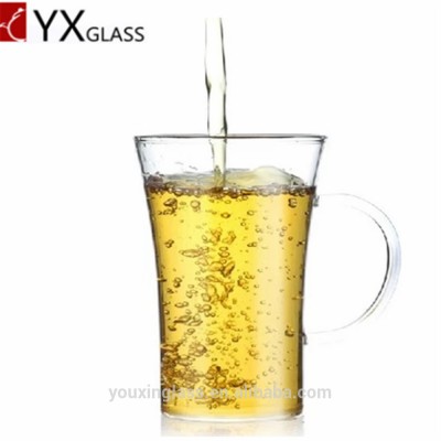 2016 Hot Selling Single Wall Drinking Clear Glass Turkish Tea cups high borosilicate green tea cups elegant glass mugs 320ml