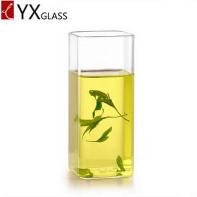 420ML healthy transparent borosilicate square drinking glass cups