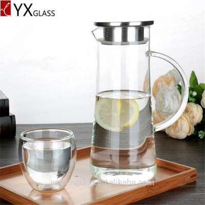 1000ml Glass Carafe with silicone cap/Cold Brew Iced Tea Maker/Clear Glass Water Pitcher with handle